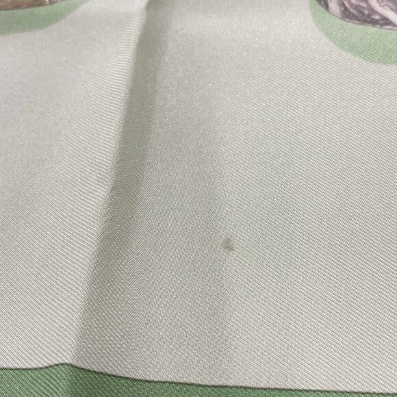 Auth HERMES Carre 90 - Light Green Green Multi Scarf - Picture 6 of 7